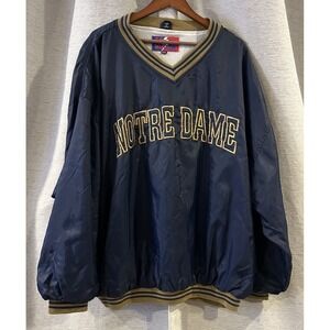 Notre Dame Pullover Windbreaker Jacket Pro Player XXL Fighting Irish VTG‎ 90s